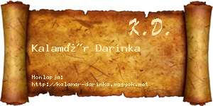 Kalamár Darinka névjegykártya